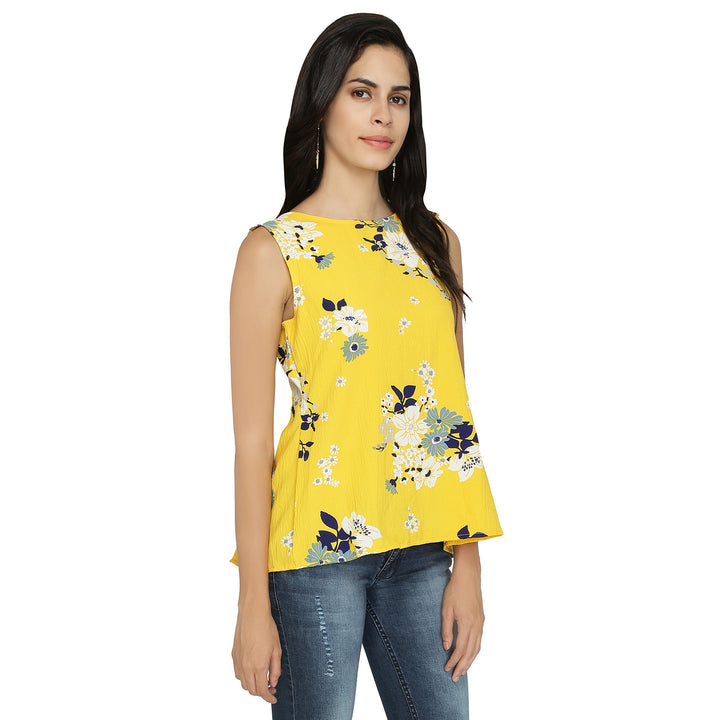 Floral Summer Back Slit Top