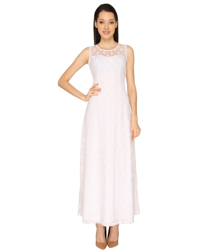 White Lace Maxi Dress