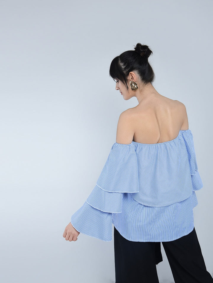 Blue Stripes Layered Top