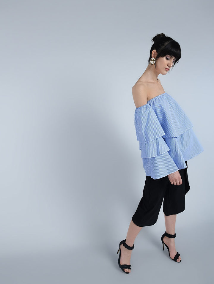 Blue Stripes Layered Top