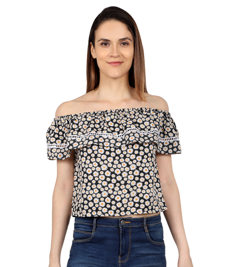 Floral Bardot Lace Top