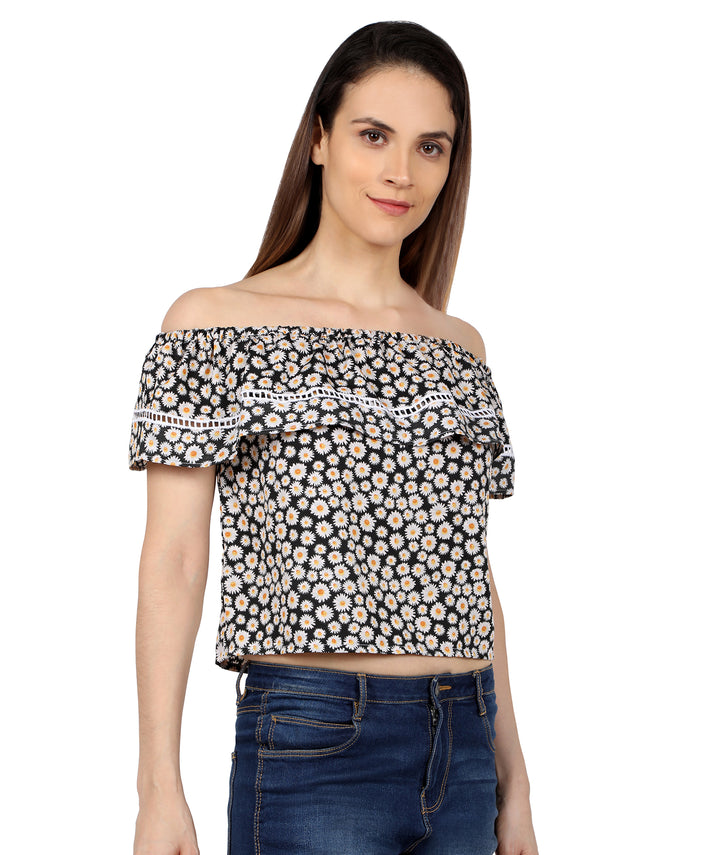 Floral Bardot Lace Top