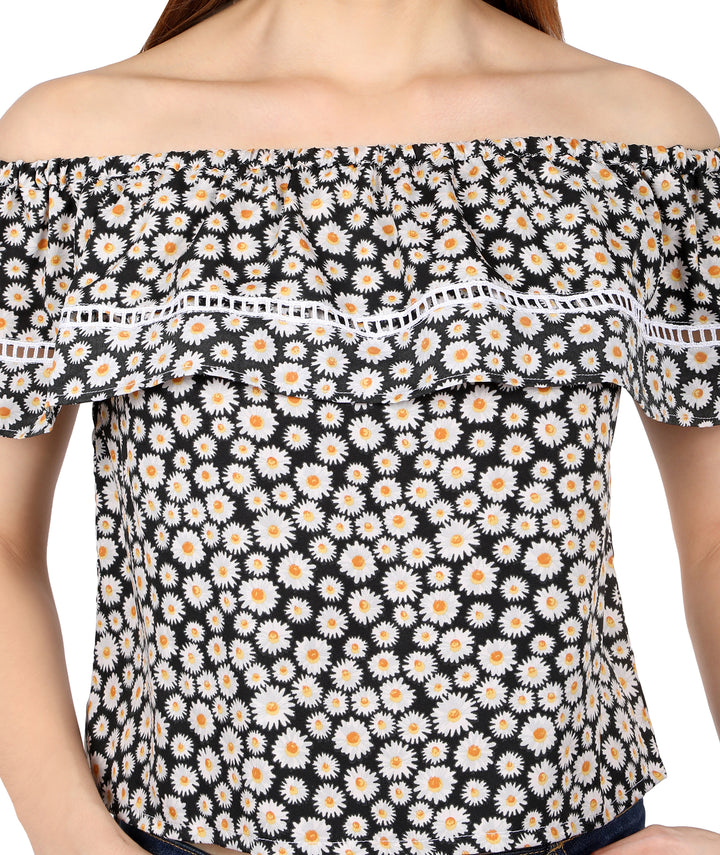 Floral Bardot Lace Top