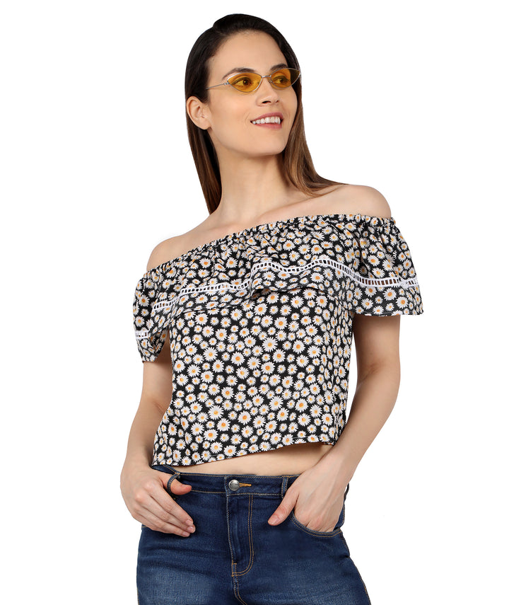 Floral Bardot Lace Top
