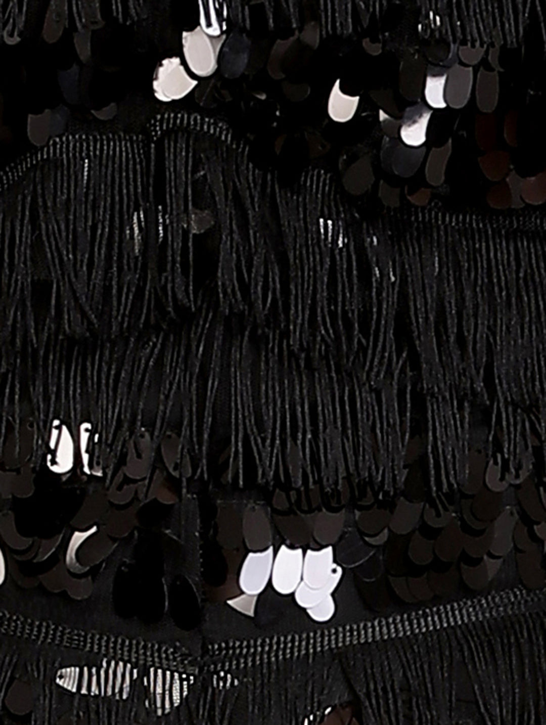 Tassel and Sequins Black Dress