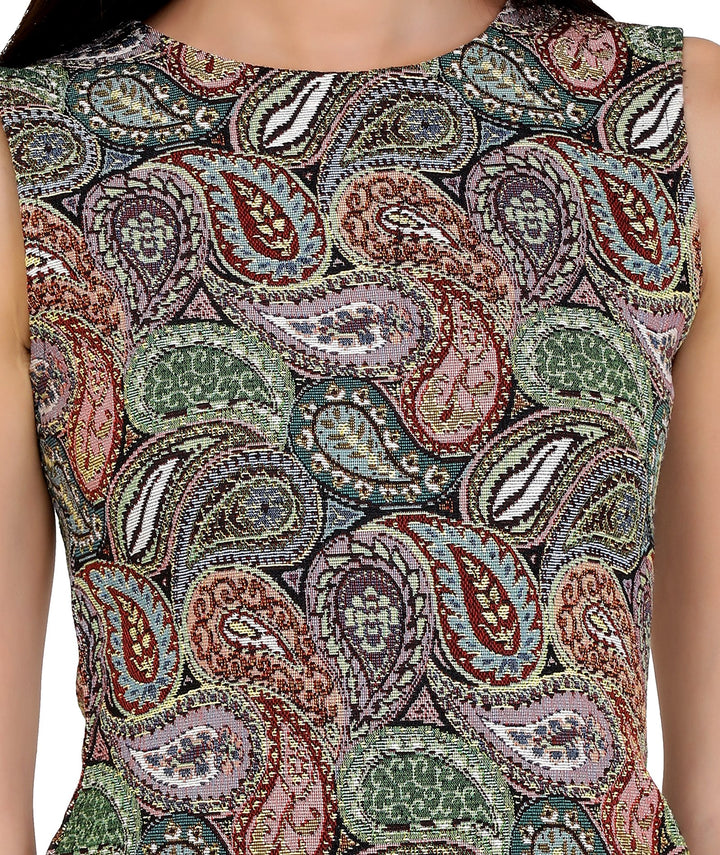 Paisley Jacquard Bodycon Dress