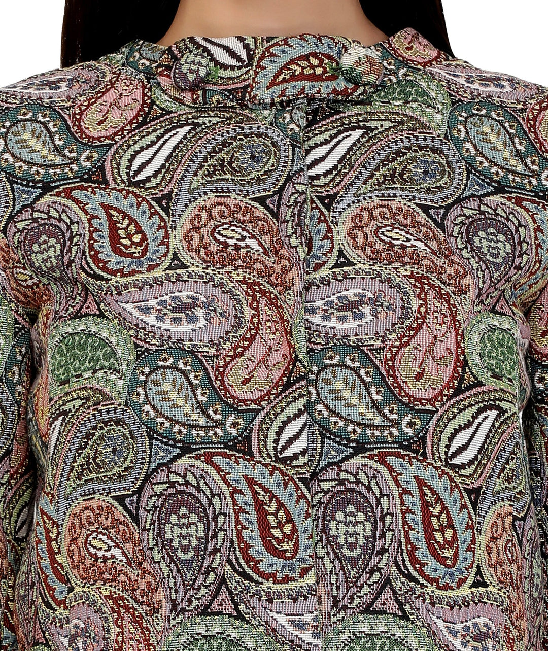 Paisley Printed Cropped Jacket