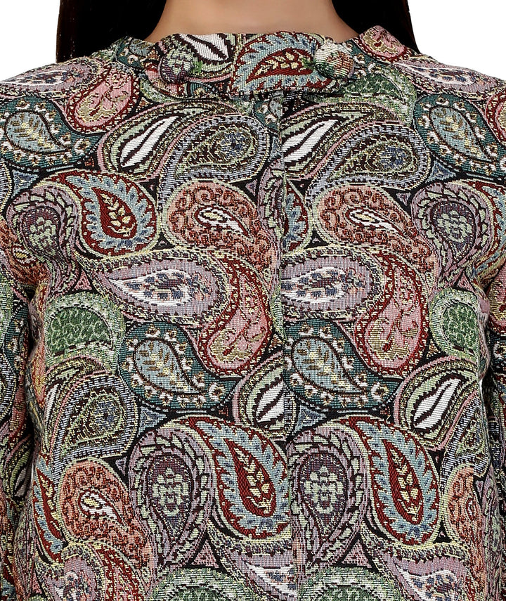 Paisley Printed Cropped Jacket