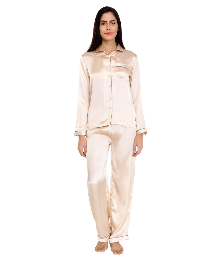 Champagne Satin Nightsuit Set