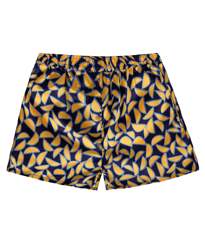 Navy Melon Satin Shorts