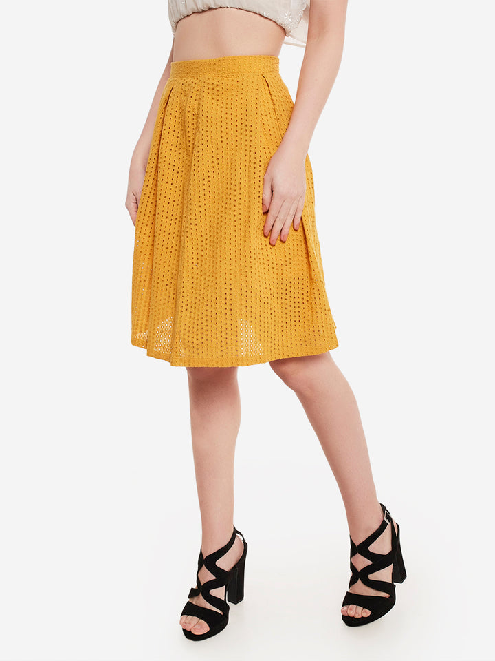 Summer Chifley Cotton Skirt