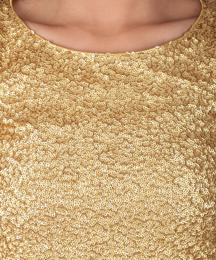 Golden Sequins Peplum Top