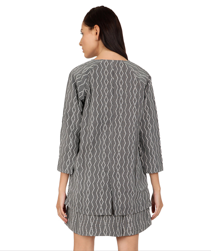 Geometric Printed Coat