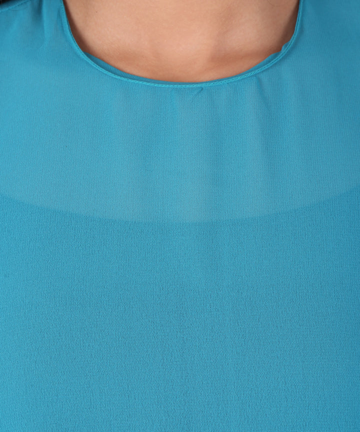 Sea Blue Sheer Crop Top