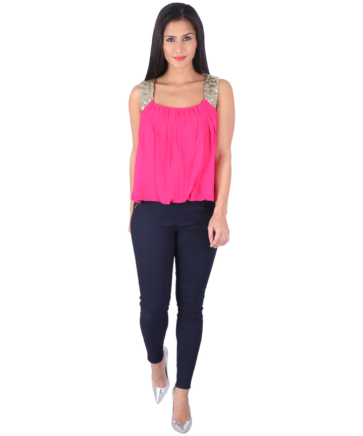 Pink Sequinned Balloon Top