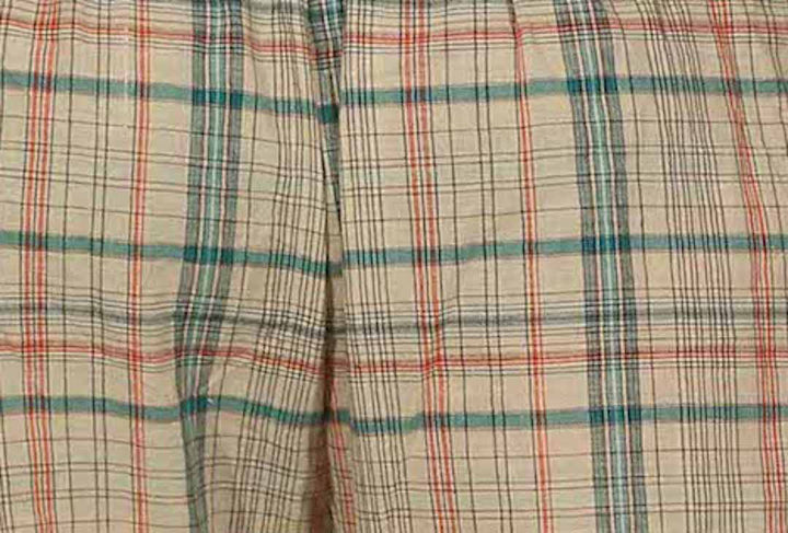 Beige Pyjamas With Green & Pink Checks