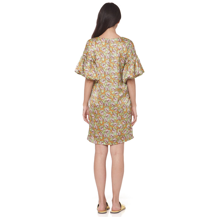 Forest Printed Satin Dress