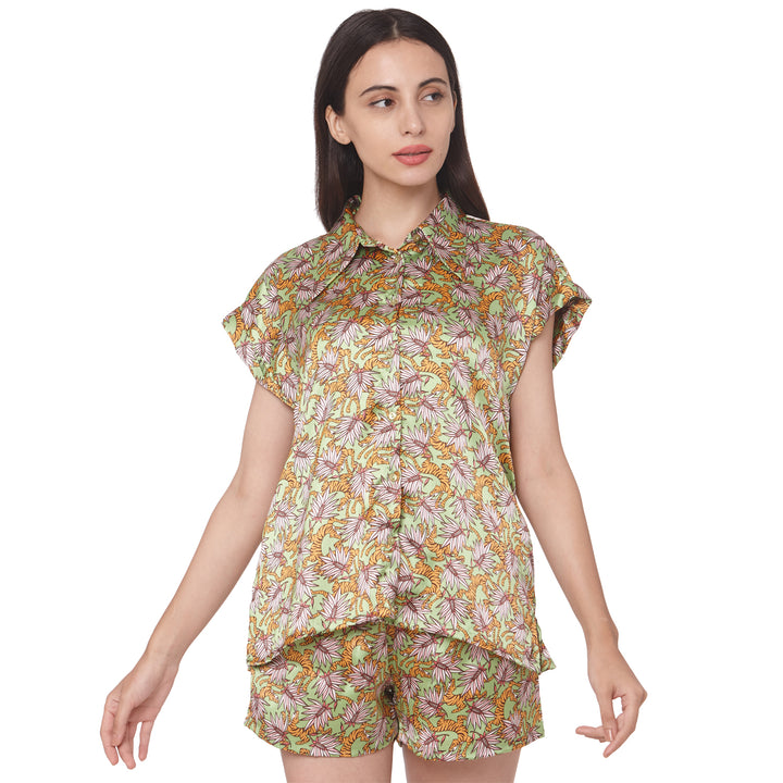 Forest Printed Satin Shirt