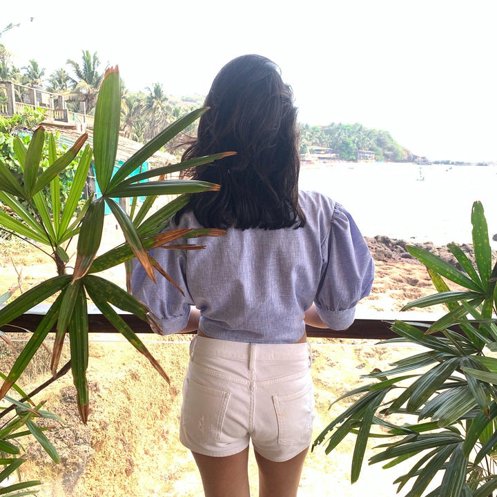 Powder Blue Cotton Top