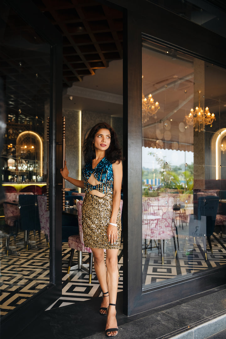 Sequin Two-Toned Glam Dress.