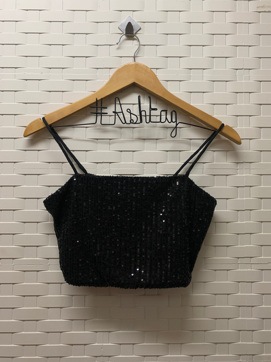 Black Bling Cropped Top