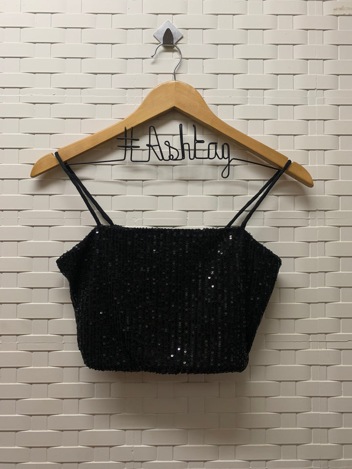 Black Bling Cropped Top