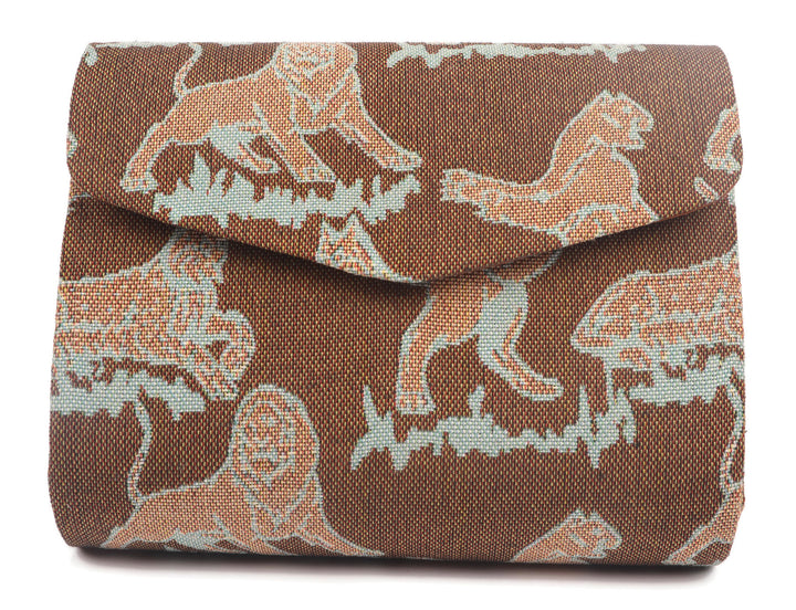 Animal printed clutch