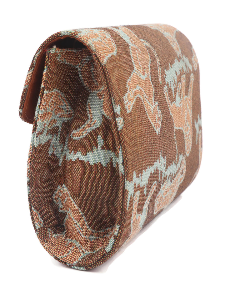 Animal printed clutch