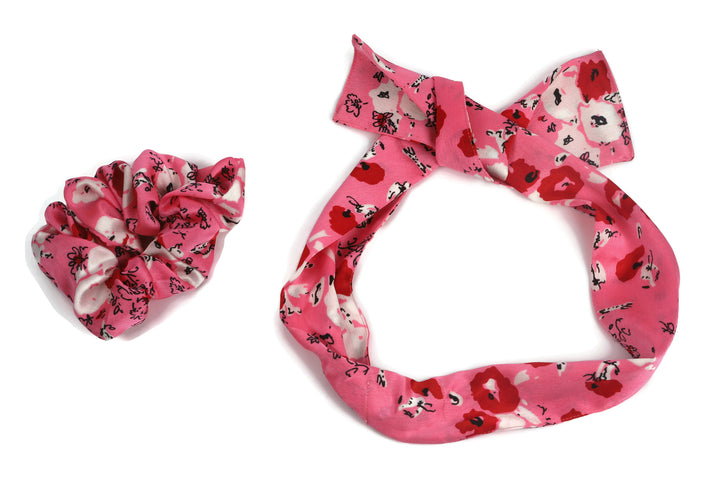 Printed scrunchies cum bandana set