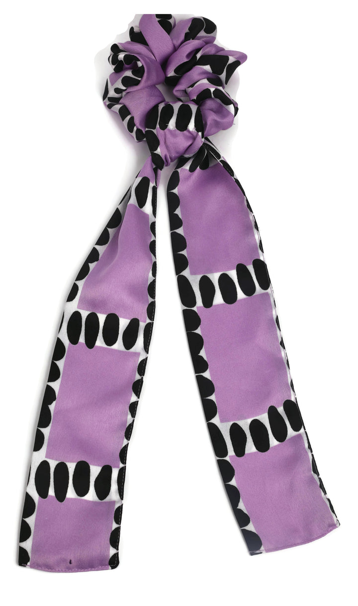 Purple satin scrunchy cum bandana