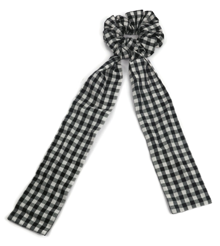 Black and White checks scrunchy cum bandana
