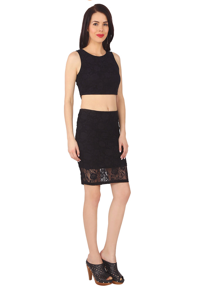 Floral Lace Pencil Skirt