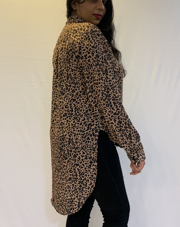 Animal Print High-Low Shirt