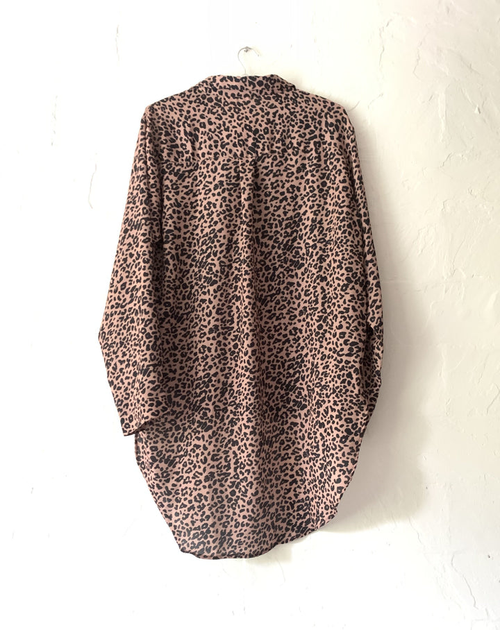Animal Print High-Low Shirt