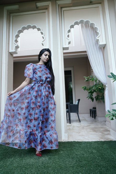 Floral top organza dress