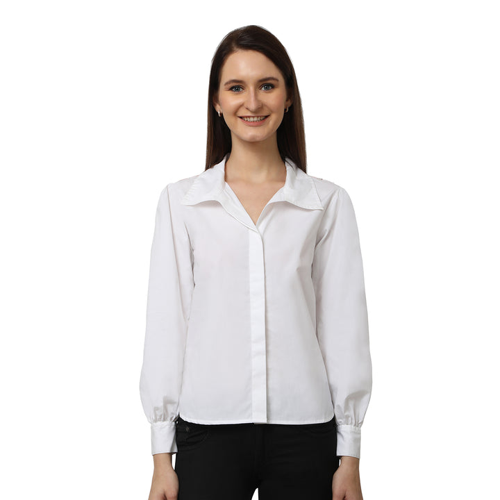 Bling Sleeved White shirt.