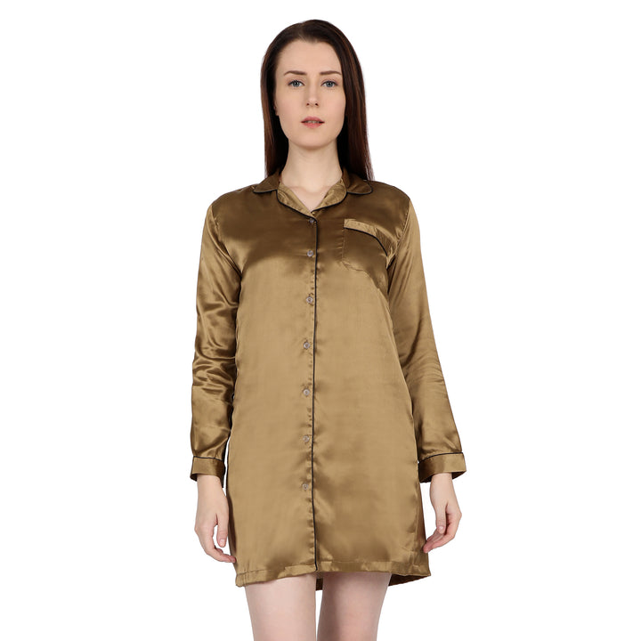 Golden satin night shirt