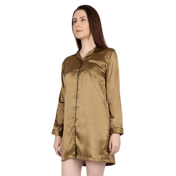 Golden satin night shirt
