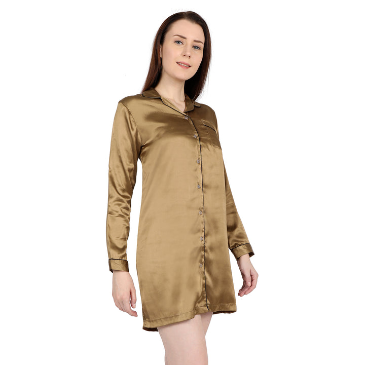 Golden satin night shirt
