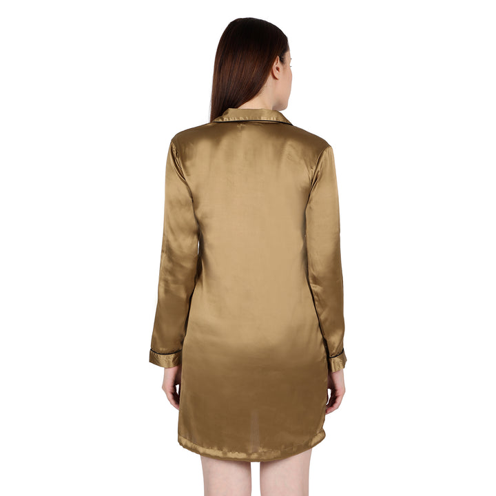 Golden satin night shirt