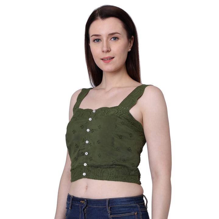 Olive Green Crop Top