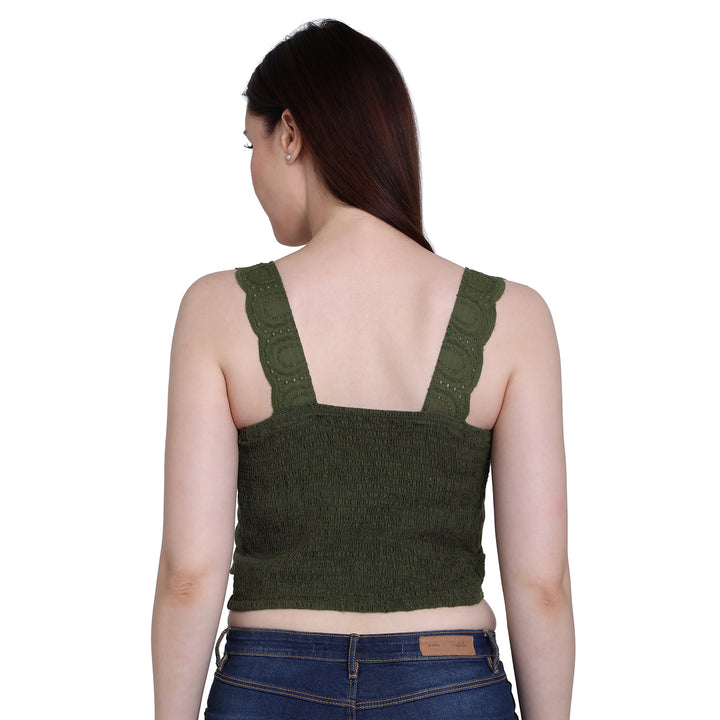 Olive Green Crop Top