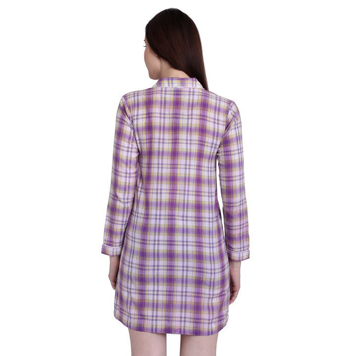 Purple Checks Night Shirt