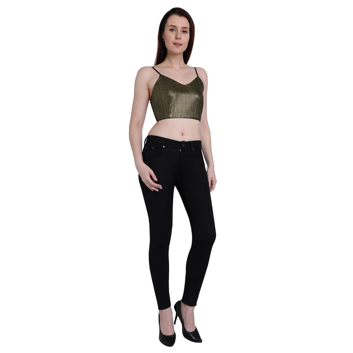 Golden Glitter Crop Top