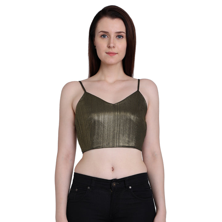 Golden Glitter Crop Top
