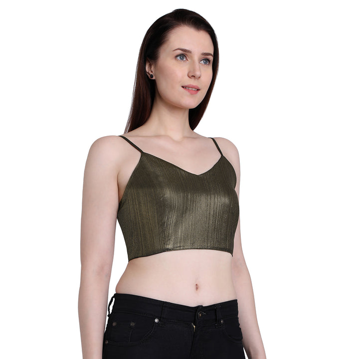 Golden Glitter Crop Top
