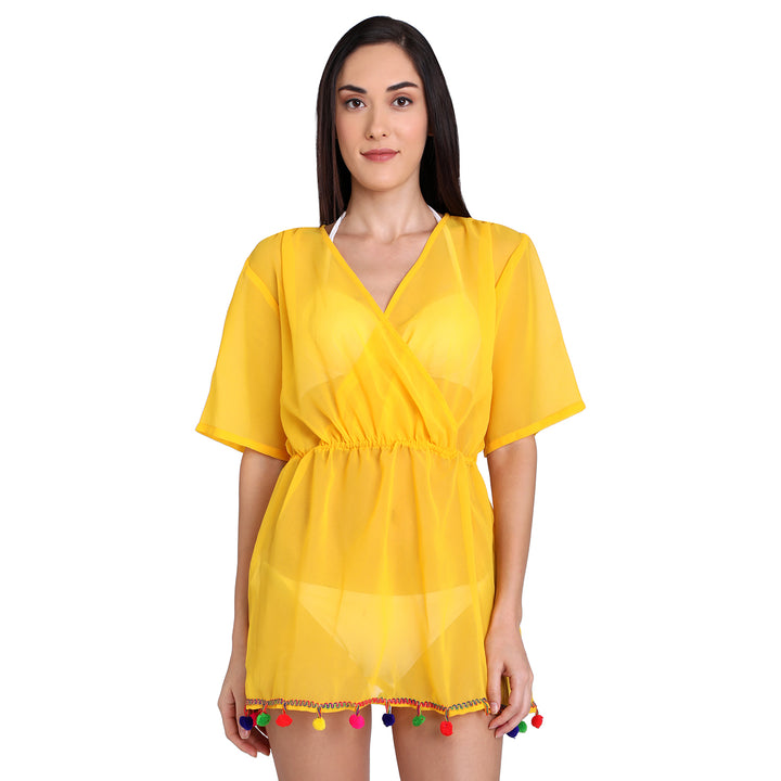 Yellow Boho Style Poncho