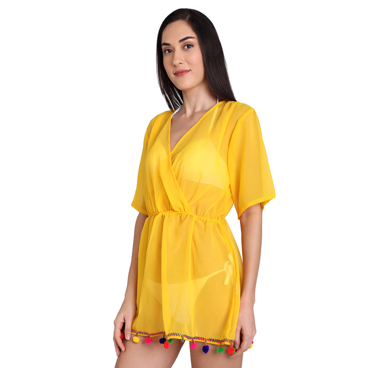 Yellow Boho Style Poncho