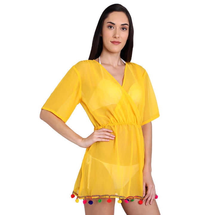 Yellow Boho Style Poncho