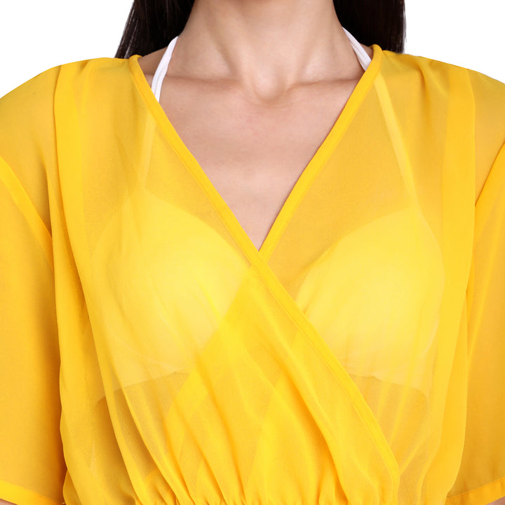 Yellow Boho Style Poncho